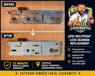 uPVC Multipoint Gearbox Replacement – South Shields